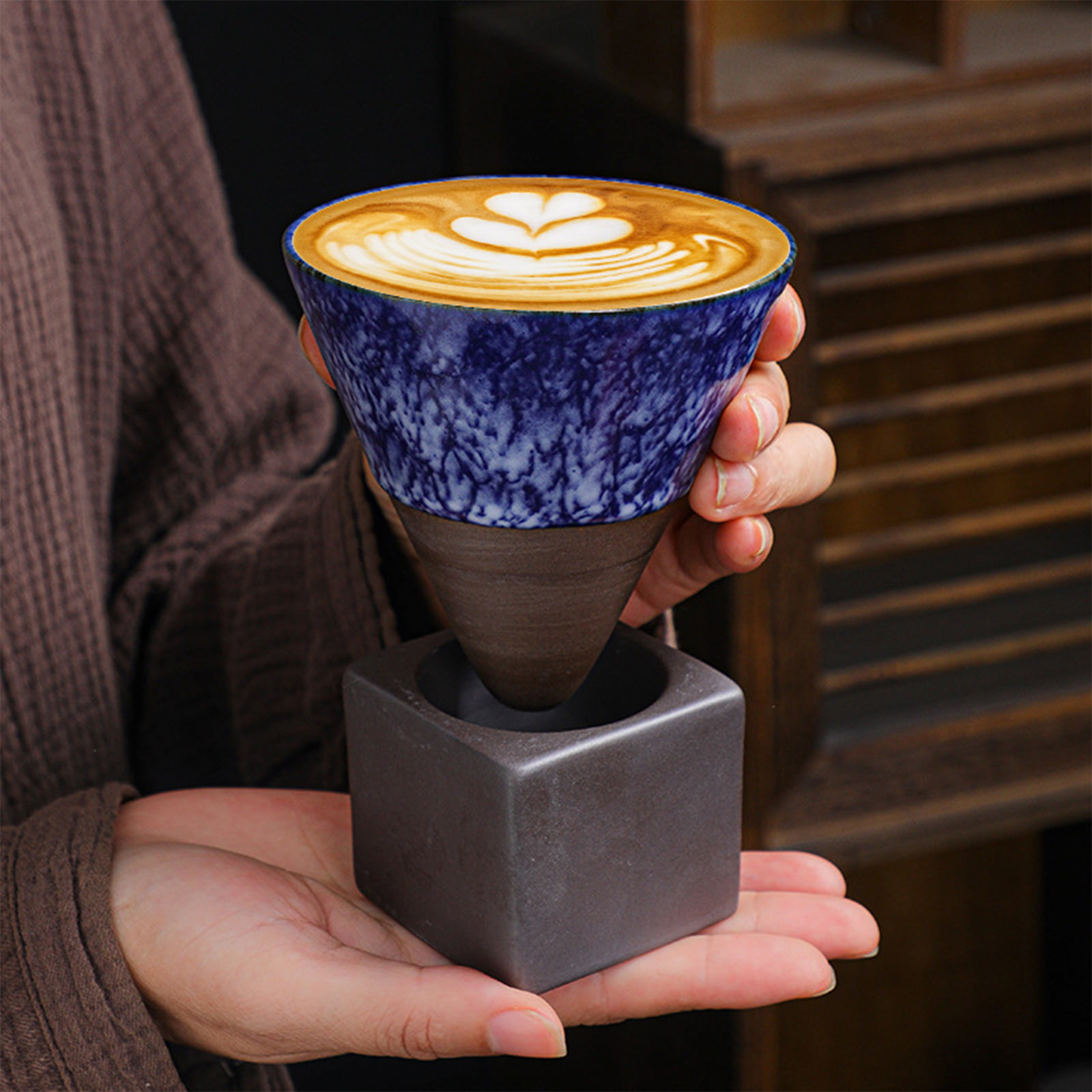 Teocera Black Multi Color Latte Mugs Set of 4-16 oz Porcelain Coffee Cups  with Handle, Large Cappucc…See more Teocera Black Multi Color Latte Mugs  Set