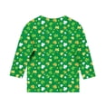 thumbnail image 4 of Tauxra Chandail de la Saint-Patrick pour Adultes, T-Shirt à Manches 3/4 Imprimé Col Rond, T-Shirt Graphique Trèfle Décontracté à Manches Longues pour Activités Festives, 4 of 6