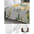 thumbnail image 6 of Yellow Rose Twim Size Flat Sheet, Wrinkleproof & Fadeproof Cooling Flat Bed Sheet Only, Vintage Country Botanical Floral Vines Breathable Soft Bedding Top Sheets 66 x 96 Inches, 6 of 8