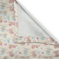 thumbnail image 5 of Ambesonne Cartoon Grommet Curtain, Repetitive Little Ones Fun, 50" x 96", Ivory Pink and Blue, 5 of 6