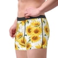 thumbnail image 2 of Sikiie Artistic Marble Pattern Sunflower Print Men's Boxer Briefs, Elastic Waistband Boxer Briefs Leggings-X-Large, 2 of 5