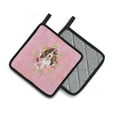 thumbnail image 2 of Carolines Treasures CK4252PTHD Brown Parti Cocker Spaniel Pink Flowers Pair of Pot Holders 7.5HX7.5W multicolor, 2 of 4