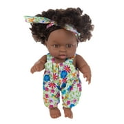 Black African Baby Cute Curly 20CM Vinyl Toy cloth Multicolor