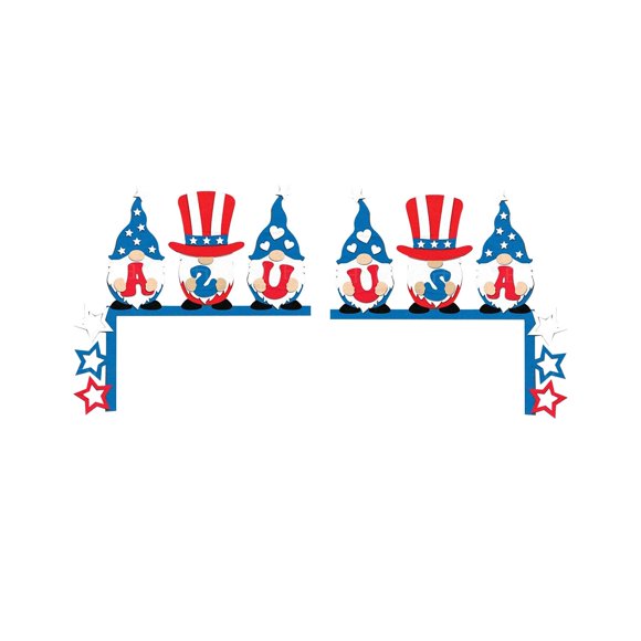 asddcavvf Independence Day Gnome Door Frame Decoration Independence Day Gnome Door Frame Decoration Independence Day Flag Door Corner Decoration (a Pair)