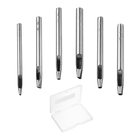 Uxcell 6pcs Oval Hole Punch Set 2mm 3mm 4mm Leather Hollow Cutter Kit Oblong Punch Die