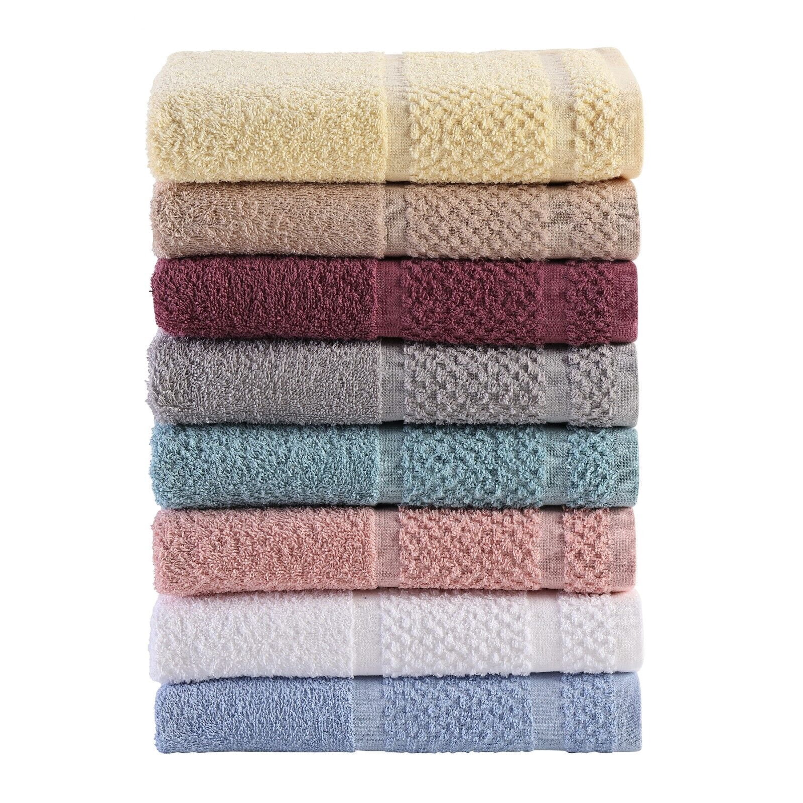 10 Piece Towel Set 100% Cotton Bath Towels Hand Towels Wash Soft Absorbent