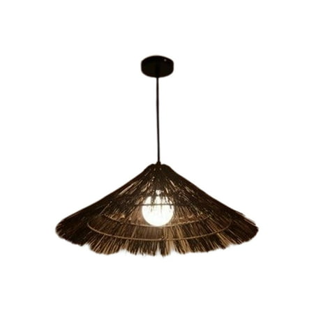 

Hand Woven Pendant Lamp Chandelier Hanging Light Fixtures for Kitchen Island Brown