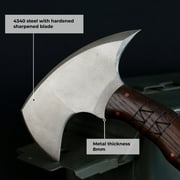Forged Camping Hatchet 13.77, Camp Axe w/ Engraved Handle, Functional Axe
