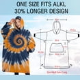 thumbnail image 4 of Oversized Wearable Blanket Hoodie,Orange Blue Tie Dye Mandala Pattern Sherpa Blanket Hoodie with Super Pockets,Super Warm Fuzzy Pullover for Women & Men, 4 of 6
