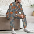 thumbnail image 6 of KLL Floral Squirrel Sleepwear Mens Flannel Pajamas,Long Cotton Pj Set, 6 of 7