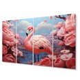 thumbnail image 2 of Designart "Flair of Pink Flamingos" Animals Metal Wall Decor Set, 2 of 5