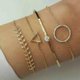 thumbnail image 1 of 4Pcs/set Bohemian Gold color Moon Leaf Crystal Opal Open Bracelet Set for Women Punk Boho Beach Bangle Jewelry Gift, 1 of 2
