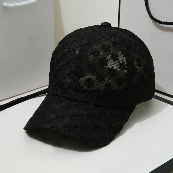 Delayuji Baseball Caps for Men Women All Seasons Korean Style Polyester Hollow Lace Adjustable Buckle Sun Shading Sunscreen Fashion Casual Outdoor Hat Trucker Hat Lace Baseball Cap