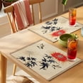 thumbnail image 4 of Vintage Flowers Placemats Set of 4, Chrysanthemum Bird Butterfly Non-Slip Place Mats Washable Table Mats for Kitchen Dining Table Decorations Indoor/Outdoor, 4 of 9