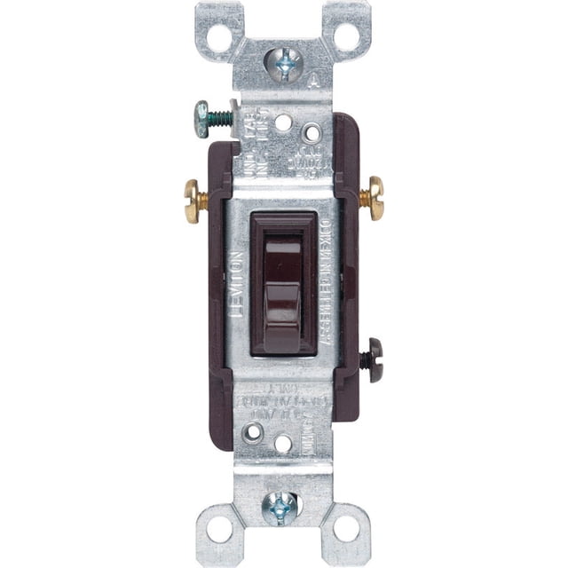 Interruptor silencioso Leviton, 15 A, marrón, paquete de 10 unidades
