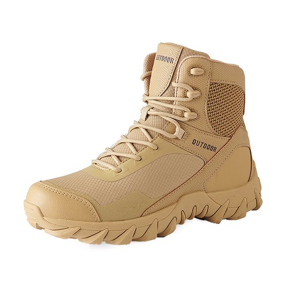 WEAIXIMIUNG Mens Boots Leather Brown Fashion Men Outdoor Mountaineering Casual Sport Shoes Lace Up Running Breathable Soft Bottom Desert Boots