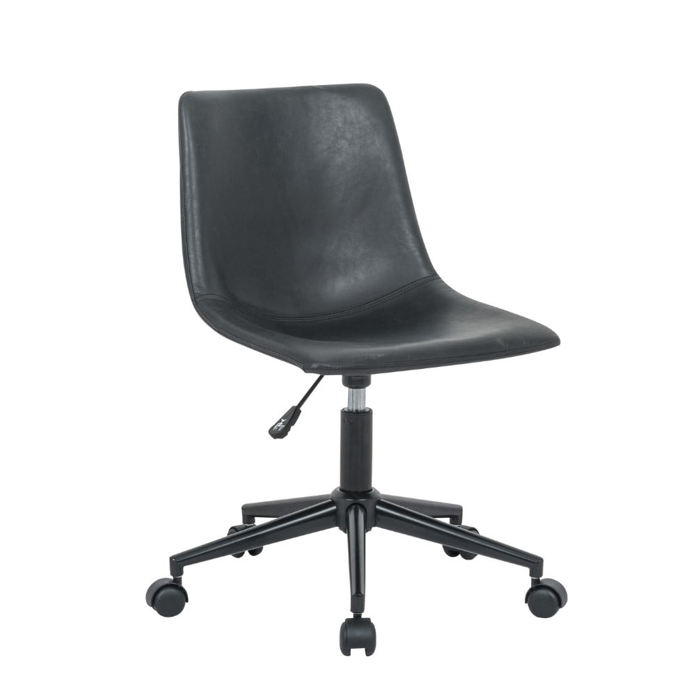 Gault Office Chair with a mid-high back seat and padded PU leather in Black