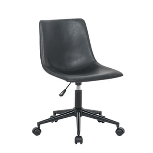 Chaise de bureau Gault avec siège arrière intermédiaire et rembourré PU cuir en noir