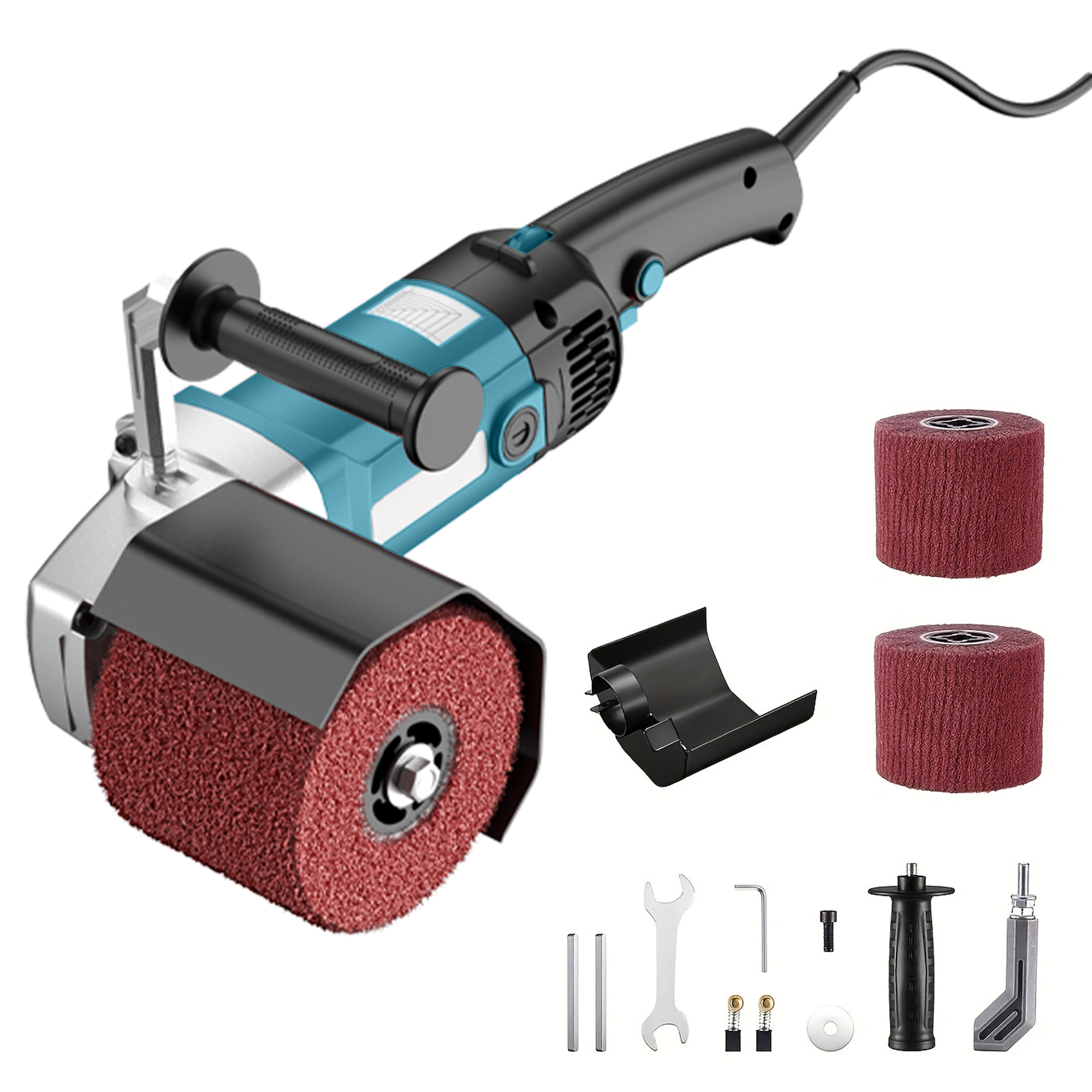 1400W Burnishing Polishing Machine, 110V Handheld Electric Sander Polisher Kit, Stainless Steel Polisher with 6 Speed Adjustable, 500-3000RMP for for Metal, Stainless Steel, Plastic, Wood