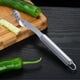 thumbnail image 5 of Descorazonador de chiles de acero inoxidable | Herramienta para quitar pimientos verdes | Utensilio de cocina ergonómico y duradero para descorazonar y quitar semillas | Fácil extracción del corazón, 5 of 9