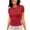Red, variant on Women's Cotton Crop Tops Short Sleeve Crewneck Basic Tee Tight Fit Y2K Baby Tee Cute Casual Summer Going Out Tops