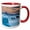 Red/White, variant on 3drose, Svinafellsjoekull Glacier, Vatnajokull. Glacier Front, Glacial Lake 01, 11oz Two-tone Blue Mug