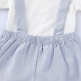 thumbnail image 4 of gljltg Baby Boys Gentleman Outfits Suits, Infant Short Sleeves Shirt+Bib PantsTie Overalls Clothes Set, 4 of 9