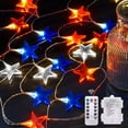 thumbnail image 1 of Decoraciones del 4 de julio: guirnaldas de luces rojas, blancas y azules, 1 of 7