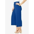 thumbnail image 3 of Jessica London Women's Plus Size Stretch Knit Wide Leg Crop Pant, 3 of 6