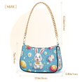 thumbnail image 3 of FORMRS Womens Shoulder Bag with Chain Strap Clutch Purse Cute Tote Handbag, Easter Bunny Pattern, 3 of 7