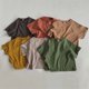 thumbnail image 2 of Camiseta de verano para niños, camisetas sólidas a la moda para niñas, camisetas de algodón de manga corta para niños, ropa informal coreana para niños de 1 a 8 años Tan Jianjun unisex, 2 of 2
