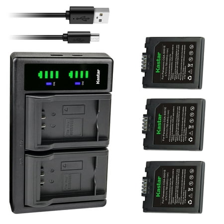 Kastar 4-Pack Battery and LTD2 USB Charger Compatible with Panasonic CGA-S001 CGA-S001A/1B CGA-S001E CGA-S001E/1B CGR-S001 DMW-BCA7 Battery Panasonic DMC-FX5EG-A DMC-FX5EG-S DMC-FX5EN Camera