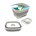 thumbnail image 1 of SAMMART 9.1L (2.4Gallon) Collapsible Dishpan with Draining Plug - Foldable Washing Basin - Portable Dish Washing Tub - Space Saving Kitchen Storage Tray (1 Grey), 1 of 5