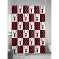 thumbnail image 5 of Winter Christmas Shower Curtain Set ，Waterproof Fabric Shower Curtains Elk Red and Black Plaid Shower Curtains for Bathroom,Bathroom Decor 60"x72", 5 of 6