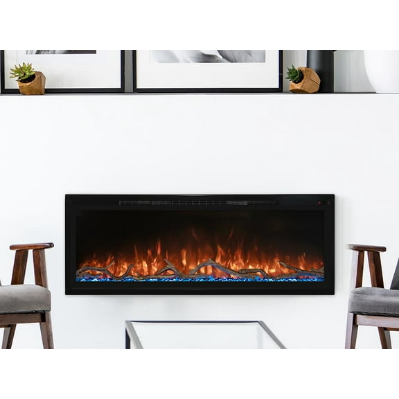Modern Flames Spectrum Slimline Built-in/Wall Mounted Electric Fireplace, Sizes: 50"-100"