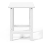 WestinTrends Outdoor Side Table, All Weather Poly Lumber Adirondack Small Patio Table Square End Table for Pool Balcony Deck Porch Lawn Backyard, White