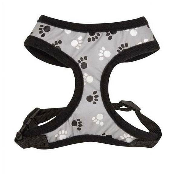 Reflective Glow In The Dark Pawprint Dog Harness Durable Reliable Walk Safety (Small)