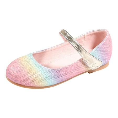 

JLFKNG Fashion Sandals For Girls Casual Soft Sole Flat Closed Toe Breathable Colorful Dance Sandals With Hook And Loop Straps Comfy Summer Shoes