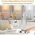 thumbnail image 2 of 22’’ Touch Control Table Lamps Set of 2, 3 Color Temperatures Bedroom Bedside Lamps, Modern Silver Dimmable Lamps with USB Ports & AC Outlet, Tall Living Room Lamps for Nightstand End Table, 2 Bulbs, 2 of 14
