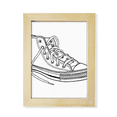 thumbnail image 1 of White Canvas Shoes Hand Painted Desktop Adorn Photo Frame Display Art Painting Wooden, 1 of 3