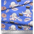 thumbnail image 3 of Soimoi Polyester Crepe Fabric Leaves,Tree Stump & Baby Elephant Kids Decor Fabric Printed Yard 42 Inch Wide, 3 of 3