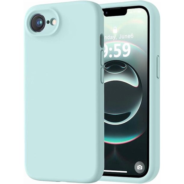 Funda de Silicona Premium, Forro de Microfibra Suave, a Prueba de Golpes, para iPhone 16e/17e 6.1", Menta