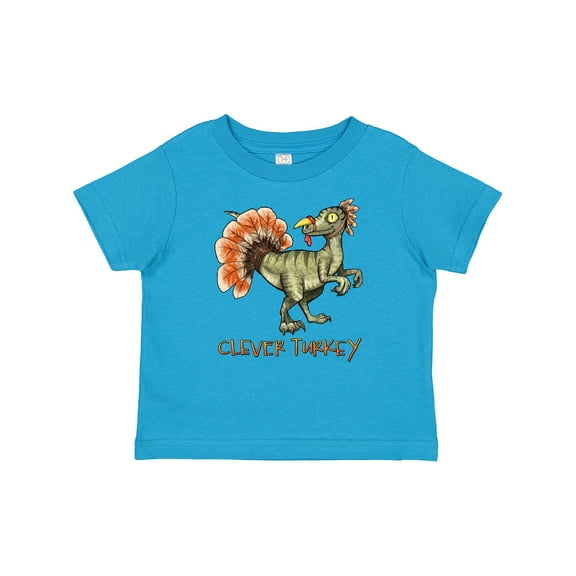 Inktastic Clever Turkey Thanksgiving Dinosaur Boys or Girls Baby T-Shirt