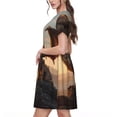 thumbnail image 2 of Balery Sky Sunset Bronze Dragon Vestidos sueltos de manga corta para mujer, vestidos de verano 2025, vestidos casuales de corte A con vuelo., 2 of 6