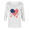 thumbnail image 4 of Cavosen Patriotic Tops for Women Petite Patriotic 3/4 Sleeve Crew Neck Tops American Flag Print T Shirts Lady M Independence Day Casual Shirts Funny 4th of July Tunic Tees 2025 Patriotic Outfits, 4 of 4