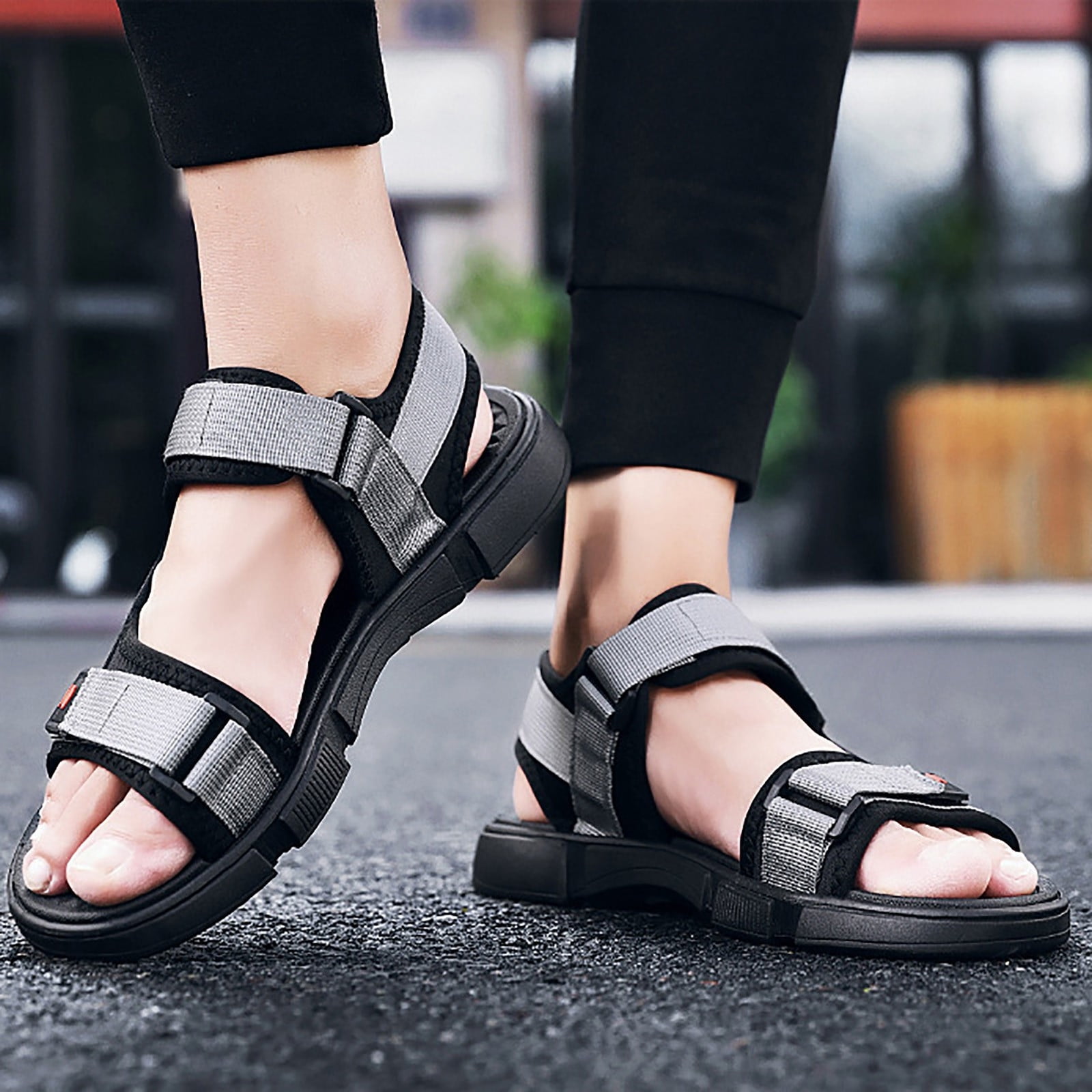 Men\'s Grey Arch Support Mesh Athletic Thick Rubber Soles Hiking Sandal Shoes Chase Arch Support Sneaker - Grey – aetrex main image 4