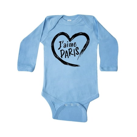 

Inktastic J aime Paris- I love Paris- heart Gift Baby Boy or Baby Girl Long Sleeve Bodysuit