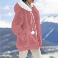 thumbnail image 2 of Veste Réversible Grande Taille Femme Chaude à Capuche Zippée Manteau Coréen Mode Confortable Couleur Unie, 2 of 6