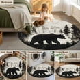 thumbnail image 5 of Rustic Bear Round Area Rug 4 FT, Non Slip Indoor Outdoor Rug, Vintage Country Wildlife Forest Mountains Washable Soft Circular Carpet Non-Shedding Floor Mat for Coffee Table Nursery Foyer Balcony, 5 of 8