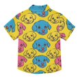 thumbnail image 2 of Dailycode Small Short Sleeve Button Down Shirts Happy Puppy Faces Casual Shirt 3-10 Years, 2 of 9